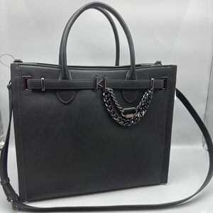 Karl Lagerfeld Paris Belted Chain Structured Satchel – NWT – MSRP $398